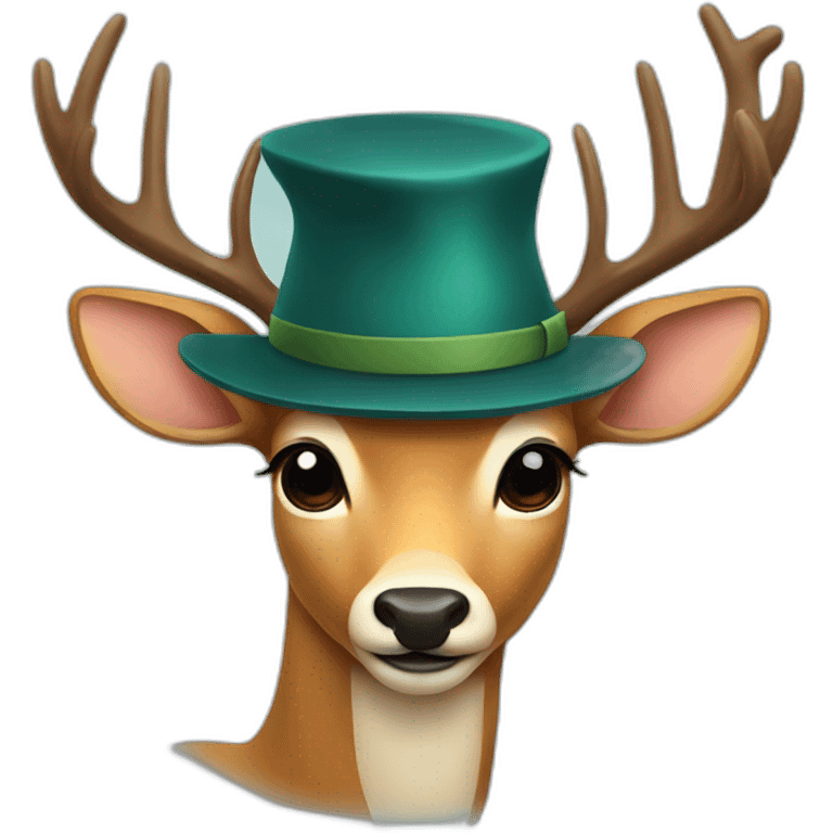 Deer with hat emoji