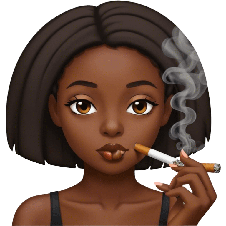 black girl smoking blunt emoji