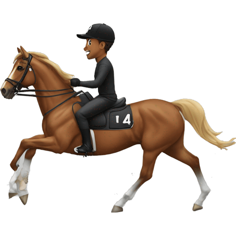 Lewis Hamilton qui fait du cheval  emoji