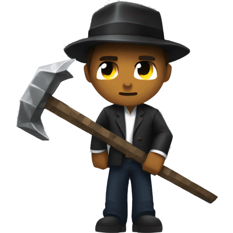 Mafia_Kid with a Minecraft Pickaxe emoji