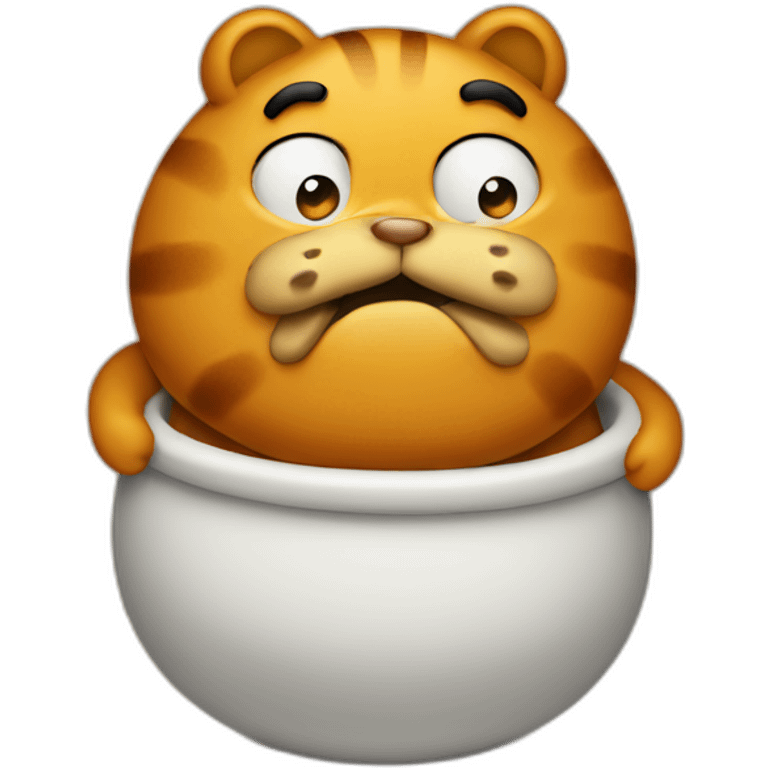 fat garfield eating looking busted emoji