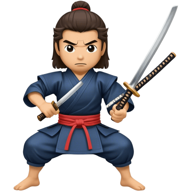 A samurai practicing Kata with katana emoji