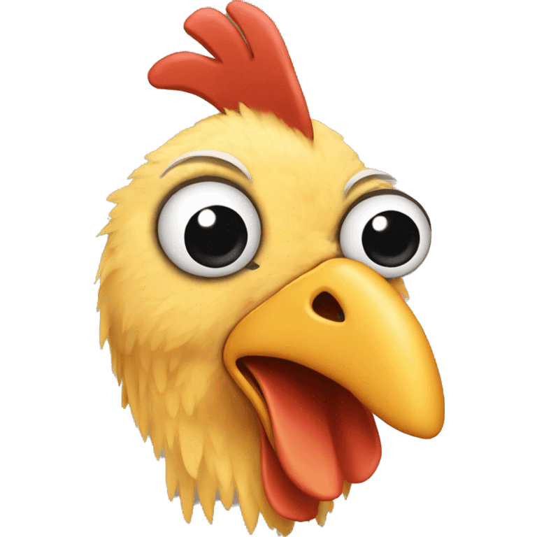 chicken with long fake eyelashes emoji