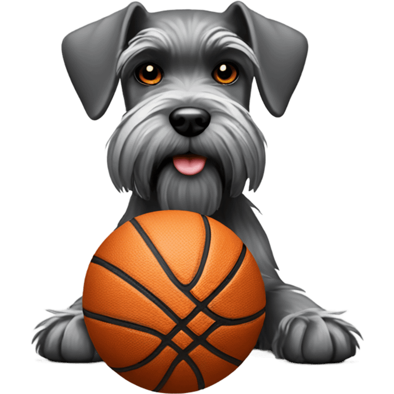 Schnauzer shooting a basketball  emoji