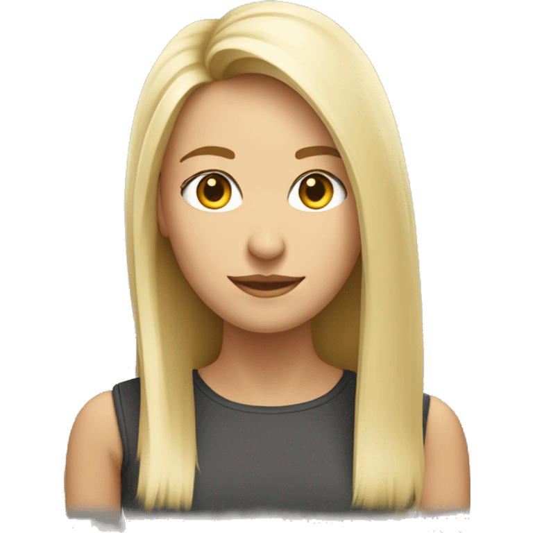 Mujer rubia pelo largo y con flequillo emoji