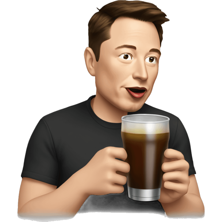 Elon musk drinking béer emoji