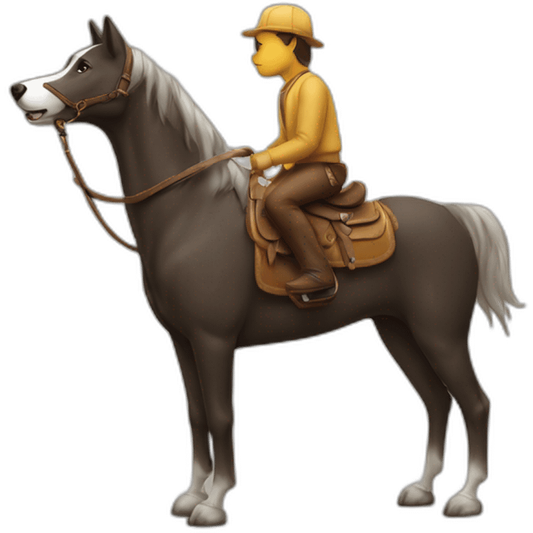 chat sur un chien sur un cheval emoji