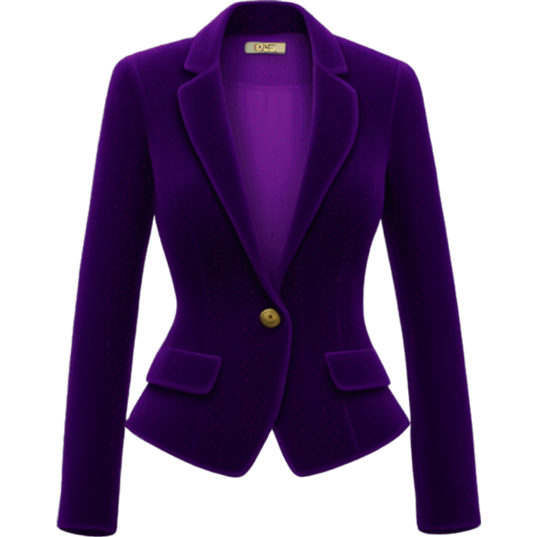 Realistic isolated dark purple velvet feminine fashion blazer. emoji