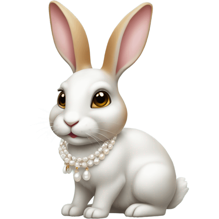 rabbit with pearl earings emoji