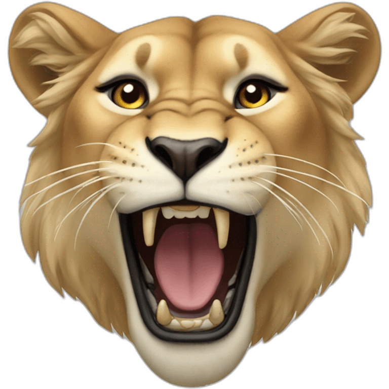 Lioness roaring emoji