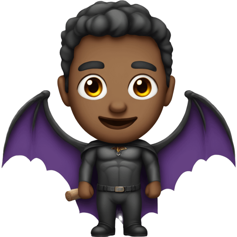 Man with bat wings and purple eyes emoji