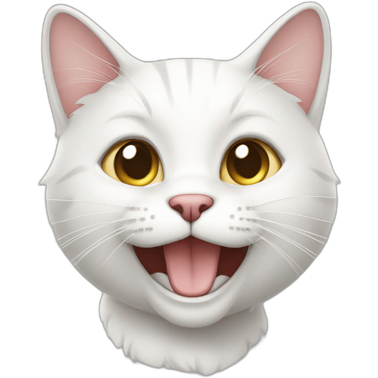 happy-white-cat emoji