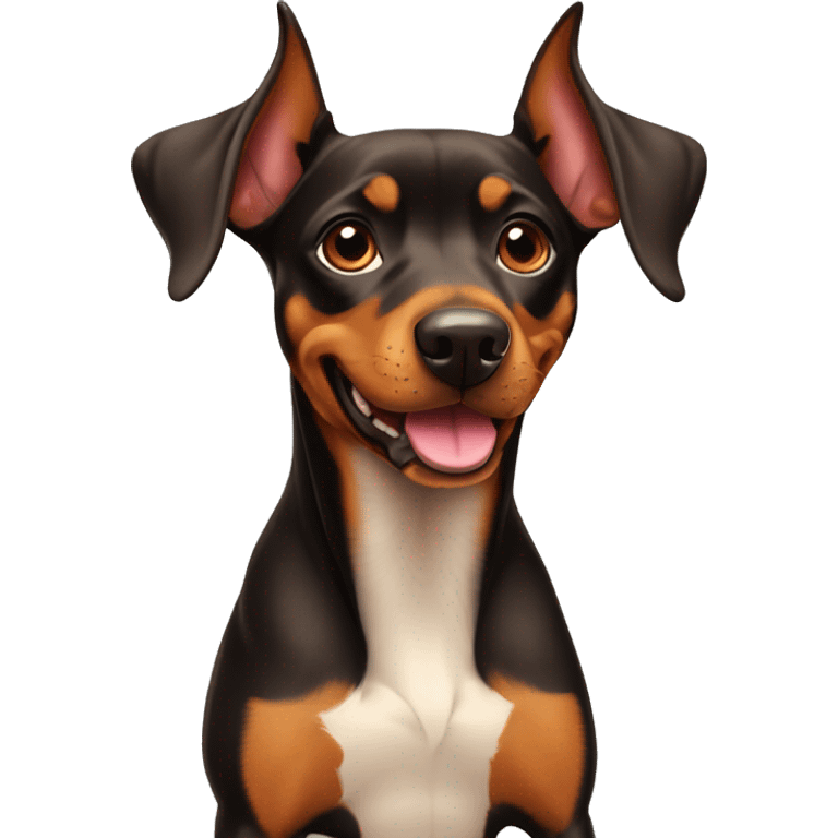 smiley German Pinscher with floppy ears emoji