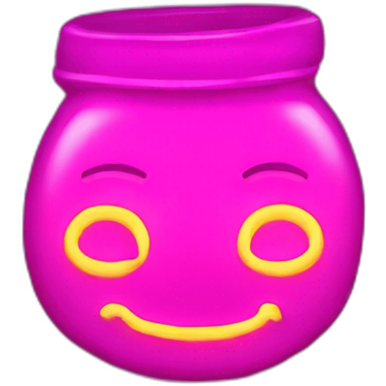 Juicy booty neon sign style man emoji