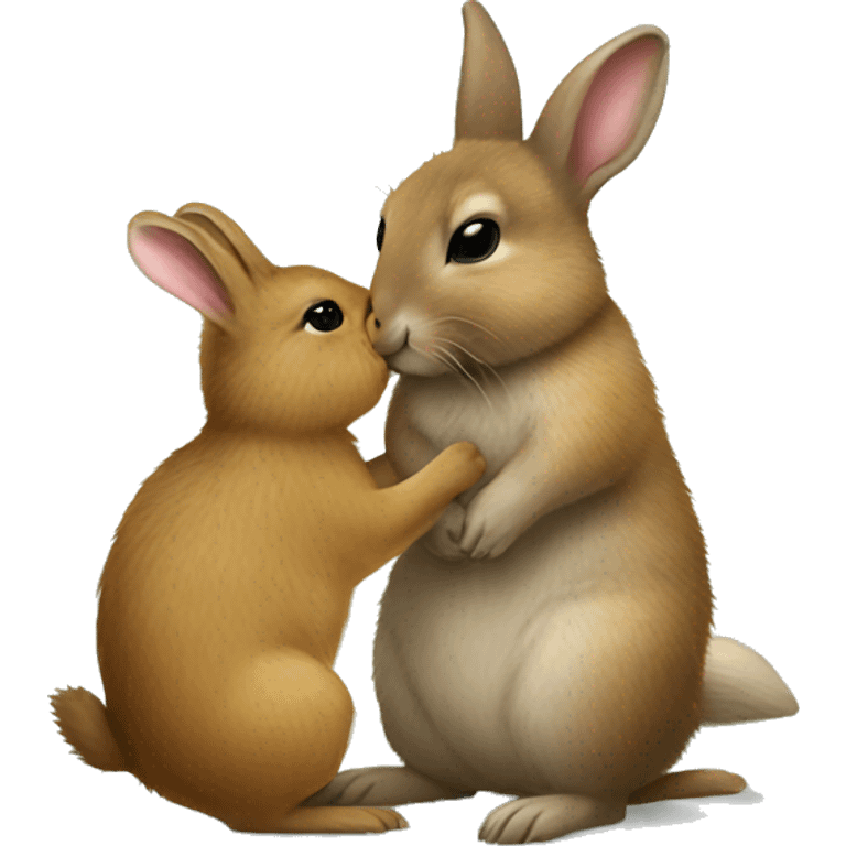 rabbit kissing a quokka emoji