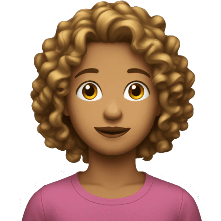 adolescente con pelo rizado emoji