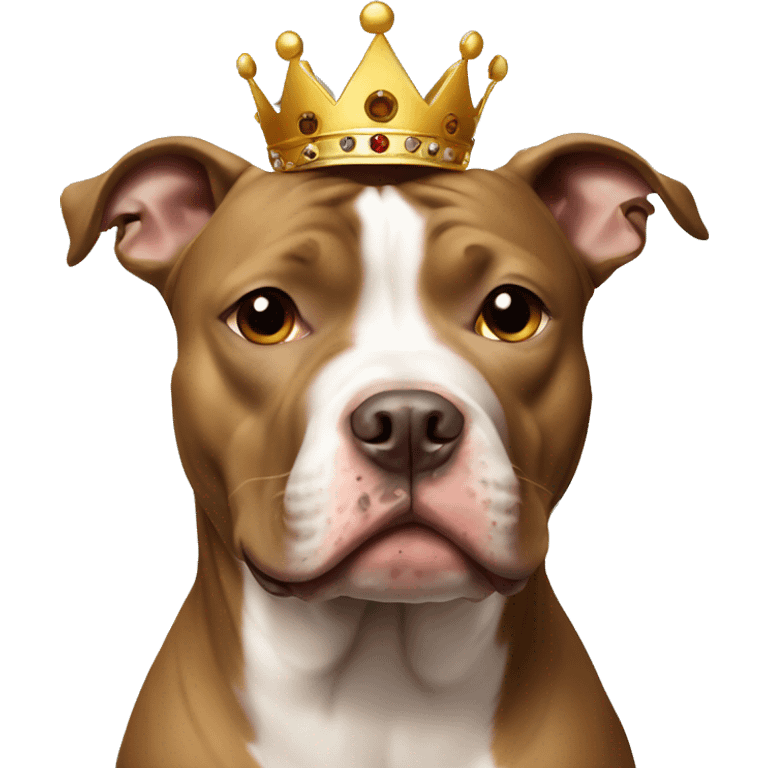 Pit bull with a crown and a bit of brown on ONE eye emoji