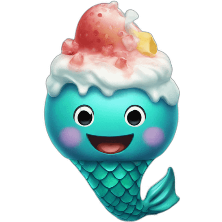 mermaid suck ice scream emoji