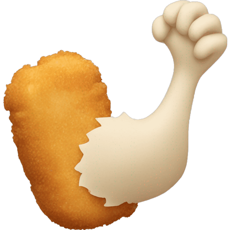 chicken nugget in the shape of an arm emoji