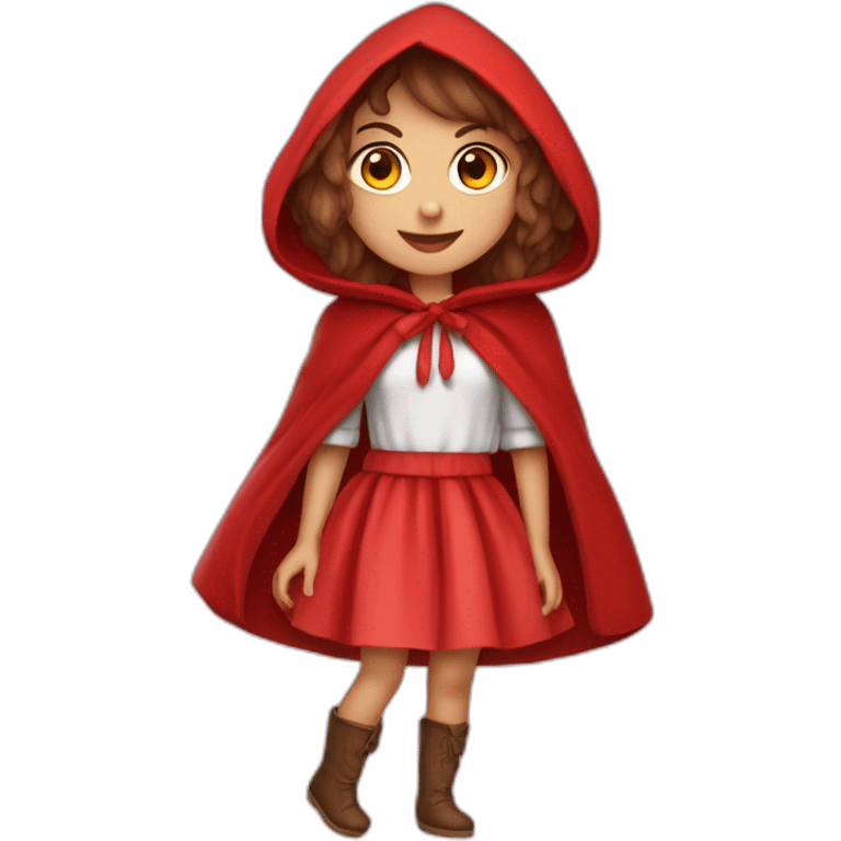 Little Red Riding Hood in small skirt прыгает с парашютом emoji