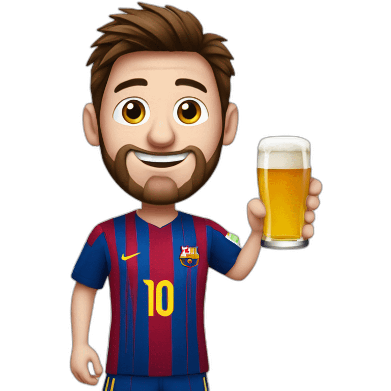 Messi avec une biere emoji