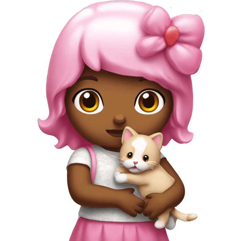 hello kitty holding puppy emoji