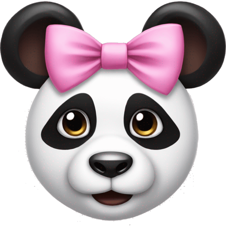 Panda wearing pink bows on ears emoji