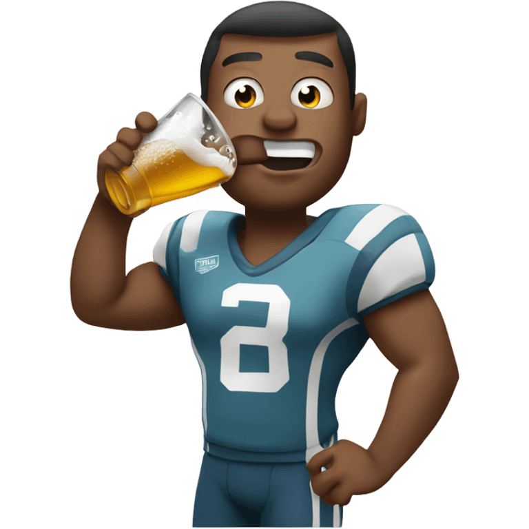 Football guy chugging beer  emoji