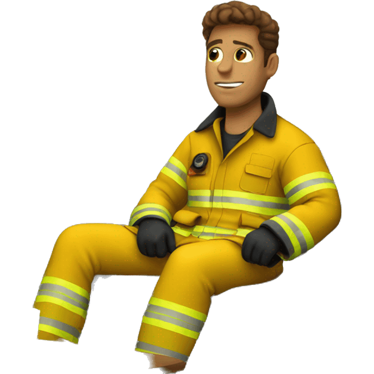 Firefighter watching tv emoji