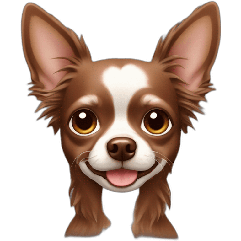 Three chocolate colored chihuahua with long hairs emoji