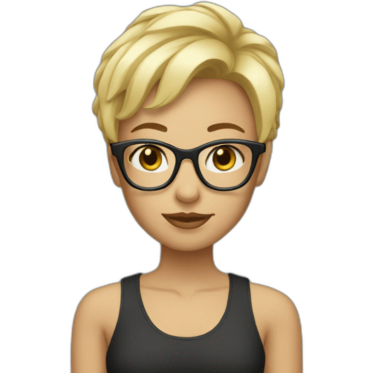 Short hair blonde glasses emoji