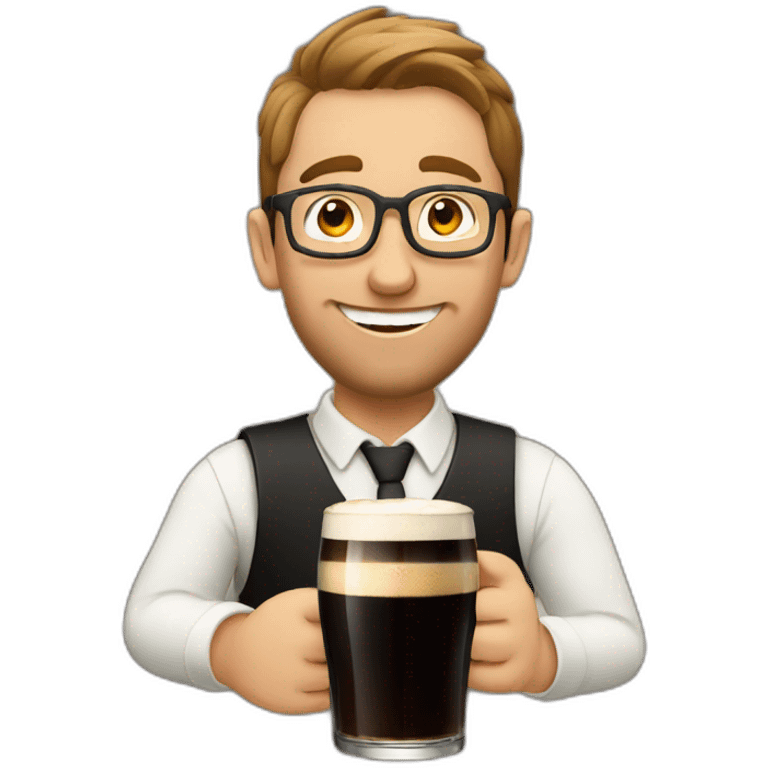 James enjoying a pint of Guinness emoji