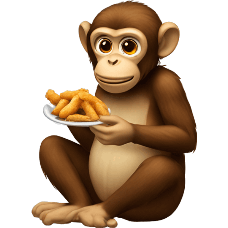 Monkey eating chicken tenders  emoji