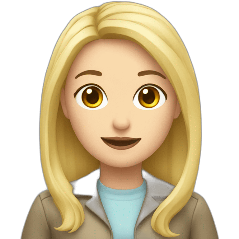 profesora blanca y rubia emoji