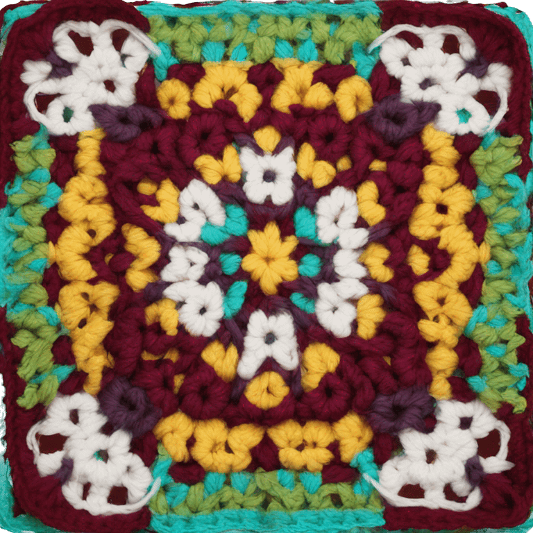 crochet granny square scarf emoji