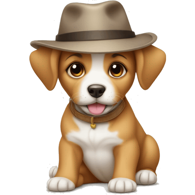 Cute puppy with hat emoji