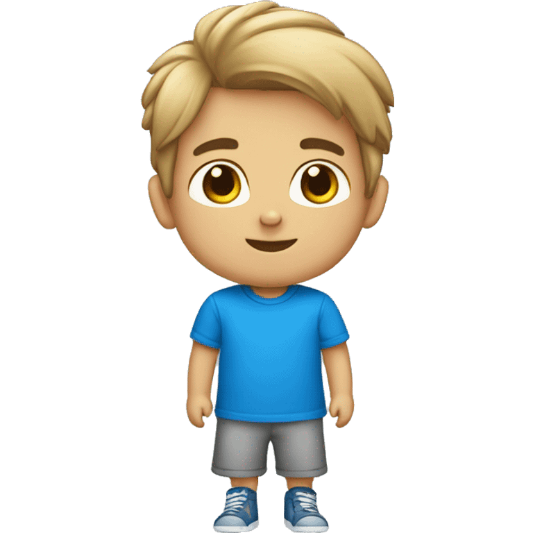 Niño con camiseta azul emoji