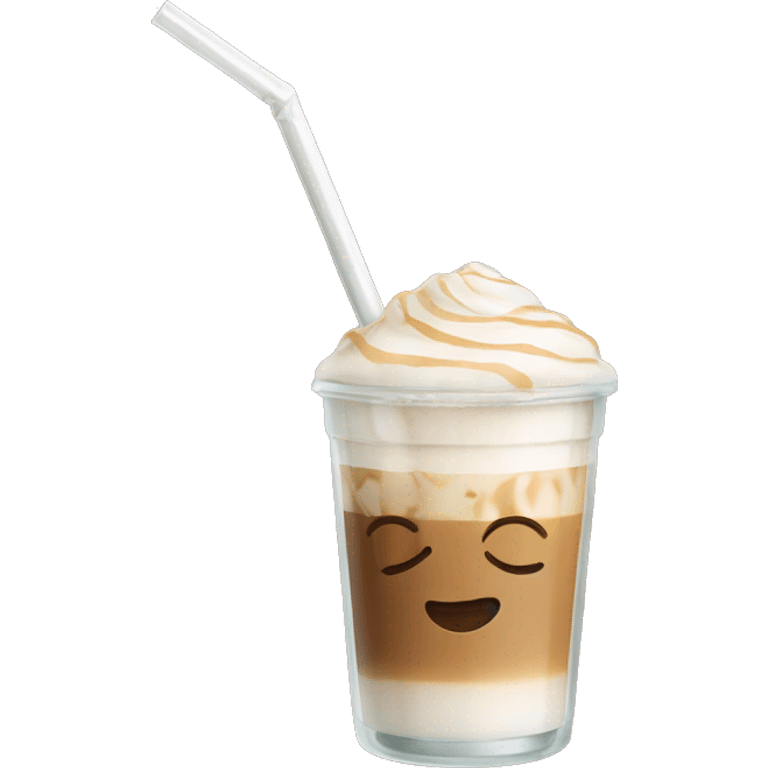 iced latte in glass cup with straw emoji