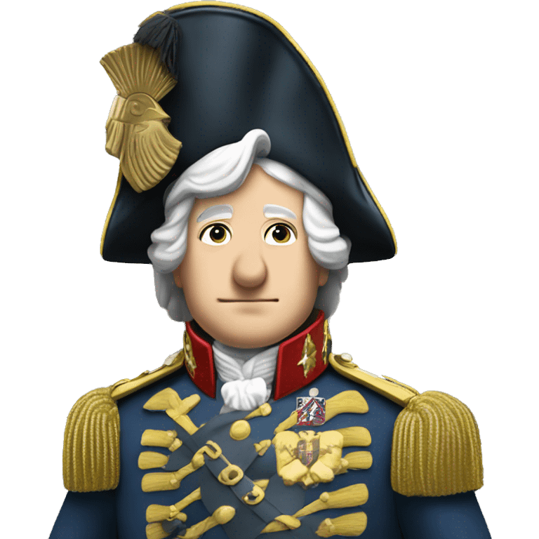 King George the III wearing an army uniform mounted atop a house  emoji