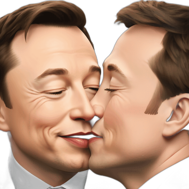 Elon musk kisses Macron emoji