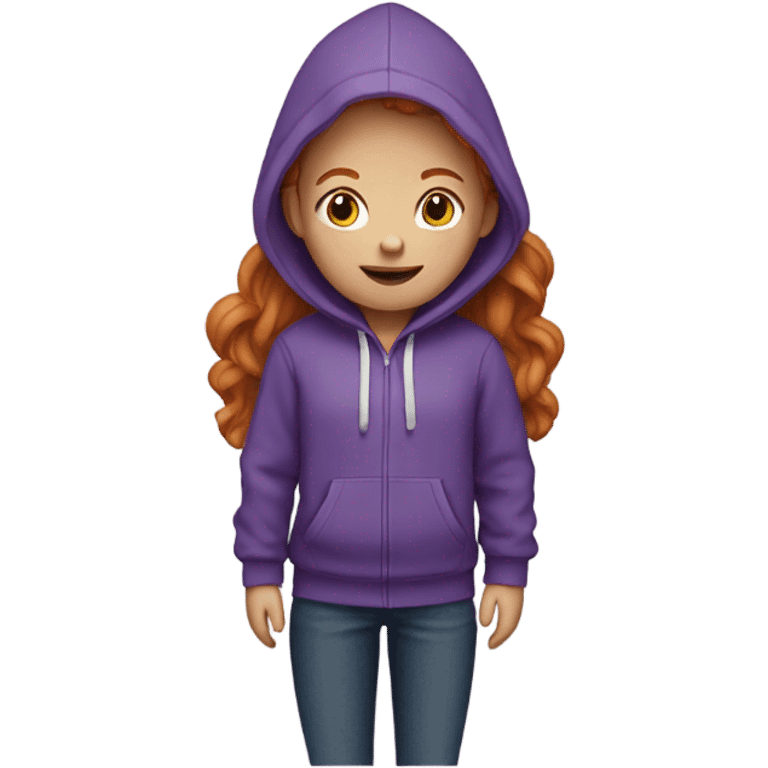 ginger girl in a purple hoodie emoji