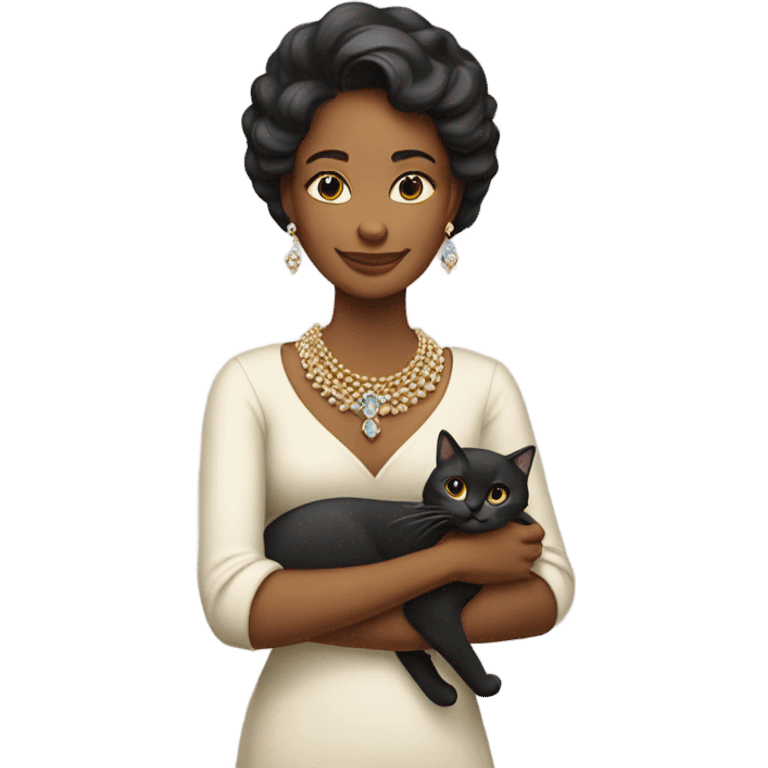 Mom with cat and jewelry emoji