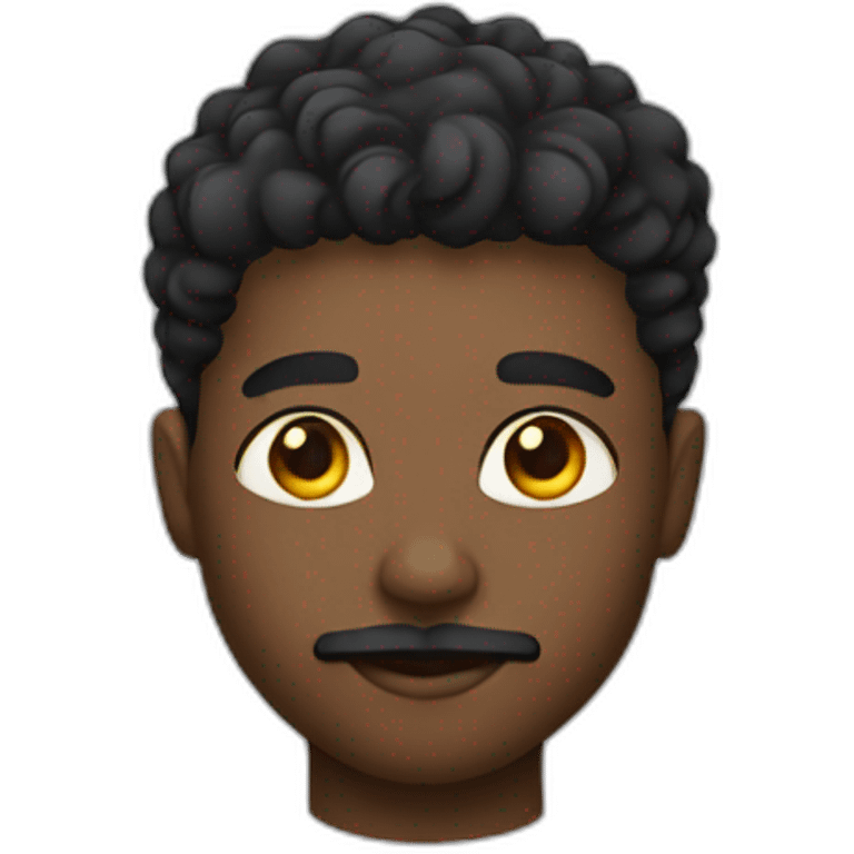 Black boy with a taper fade and a little mustache emoji