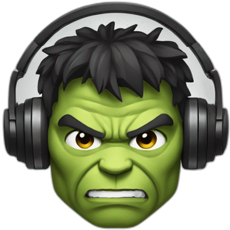 hulk with headphone emoji