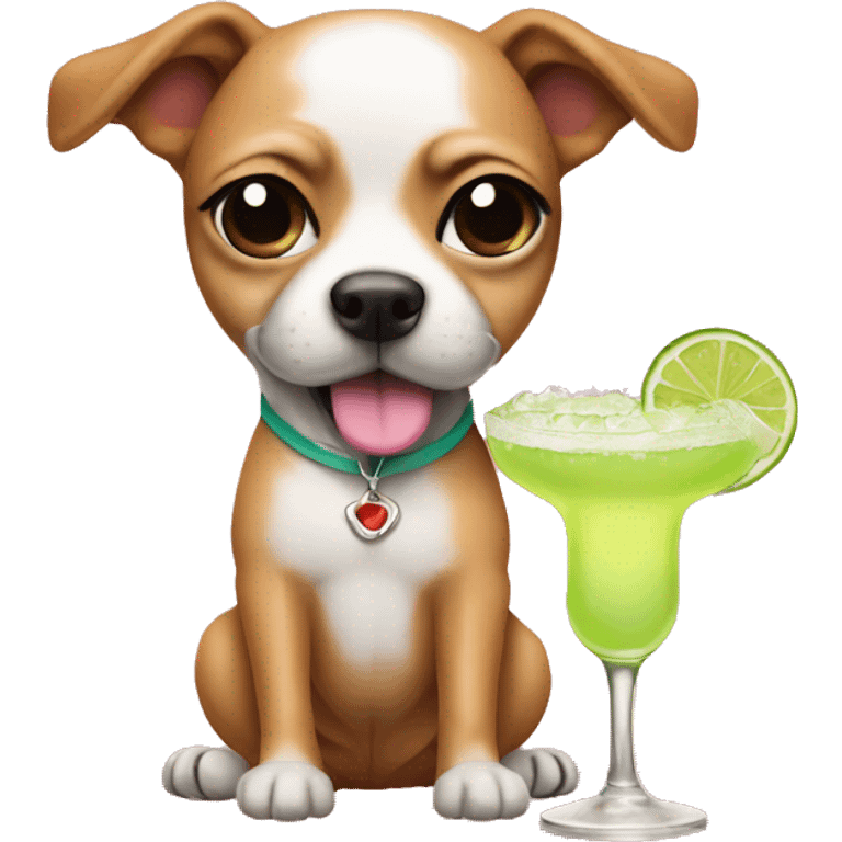 Dog in a bikini with a margarita emoji