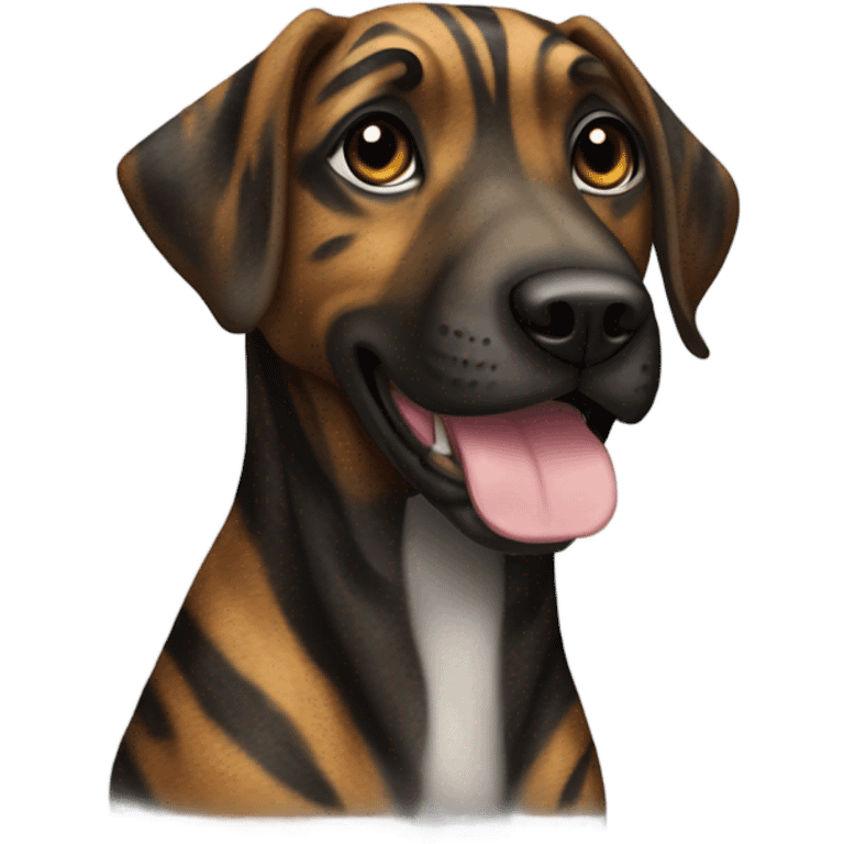 Mountain cur dark brindle tiger stripes emoji