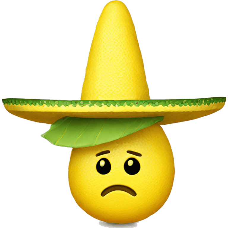 Sad lemon with sombrero  emoji