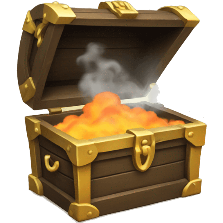 open treasure chest with orange smoke coming out emoji