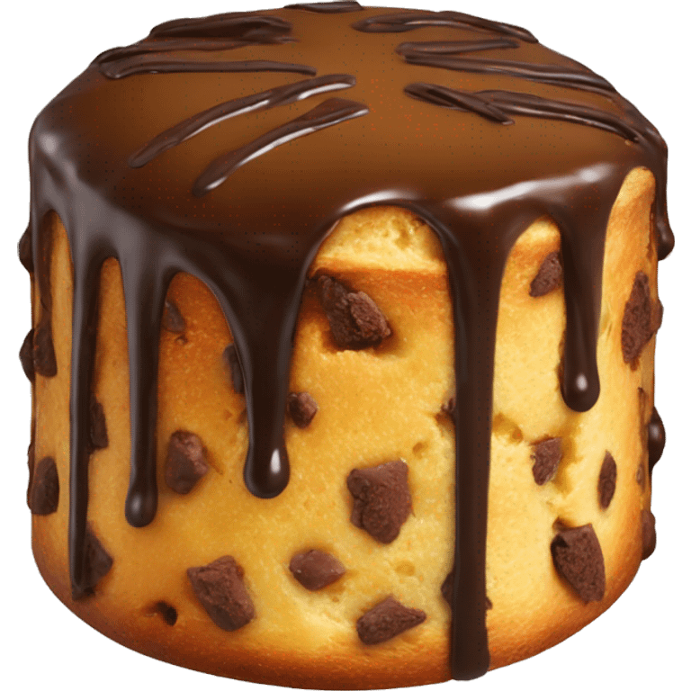 Full chocolate drip panettone emoji