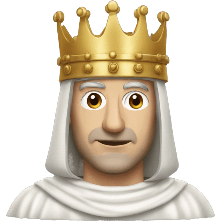 King baldwin IV avec son masque métallique qui baisse la tête  emoji